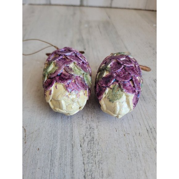 Unique glitter purple Grapevine set ornament Xmas - Picture 4 of 5